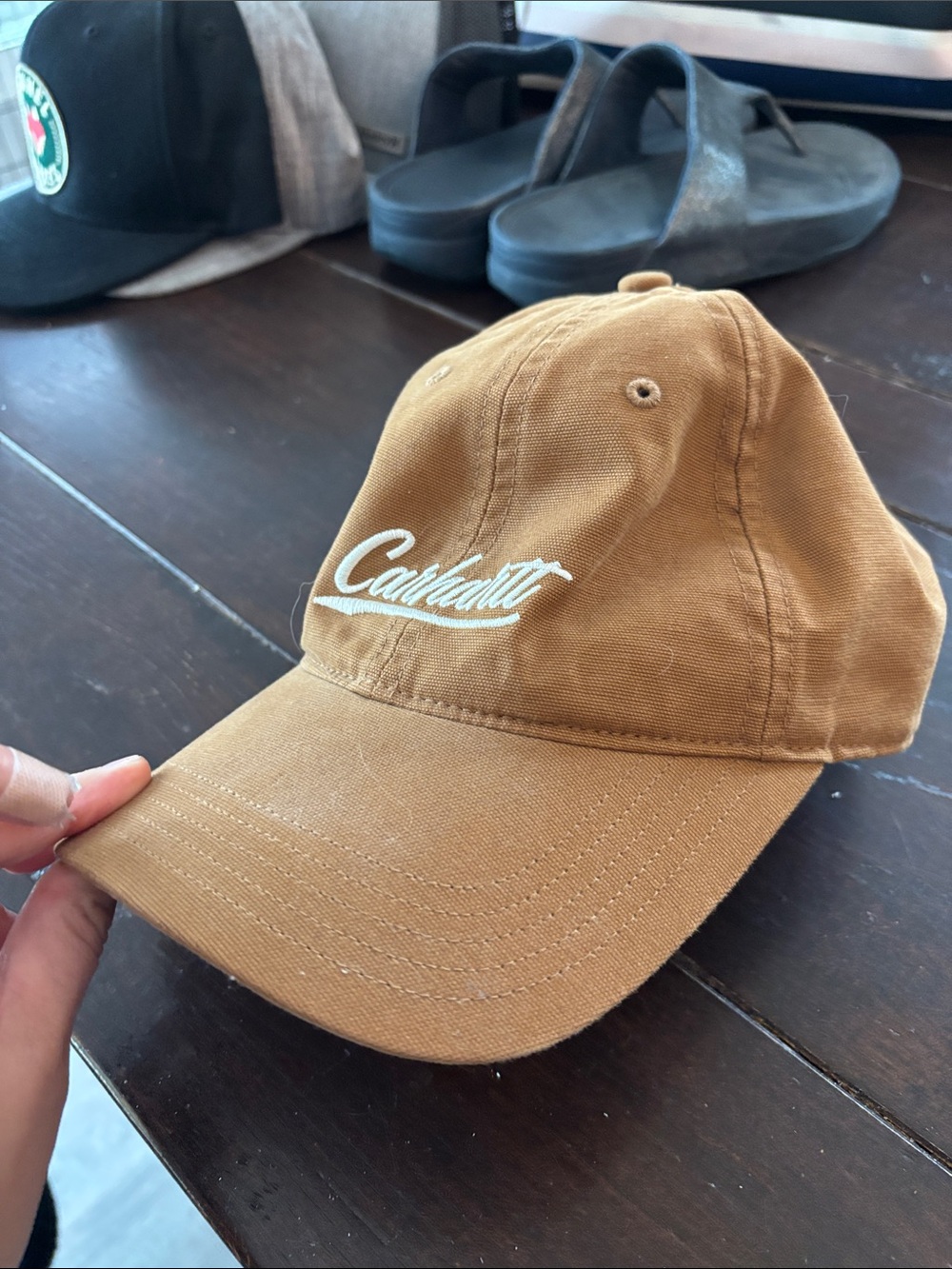Carhartt Men’s Carhartt Script Logo Tan Cap